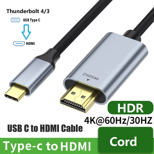 USB C to HDMI 4K Cable 4K60Hz/ 2K144Hz, Premium Aluminum