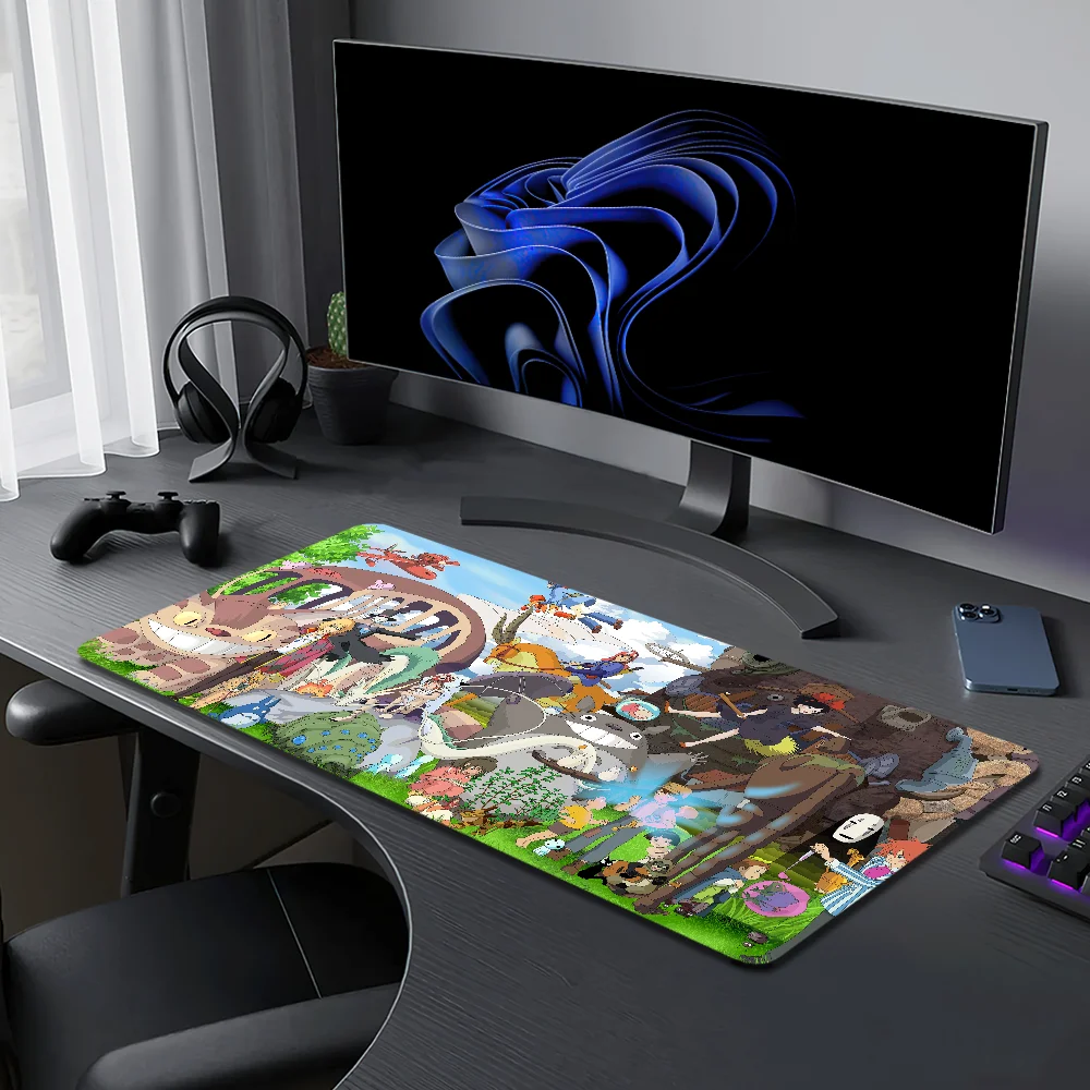 Bilibili M-Miyazaki Hayao F-Family G-Ghibli For Computer Game Big Keyboard Office Large Mouse Mat Pad Anti-slip Rubber PC Mice 2