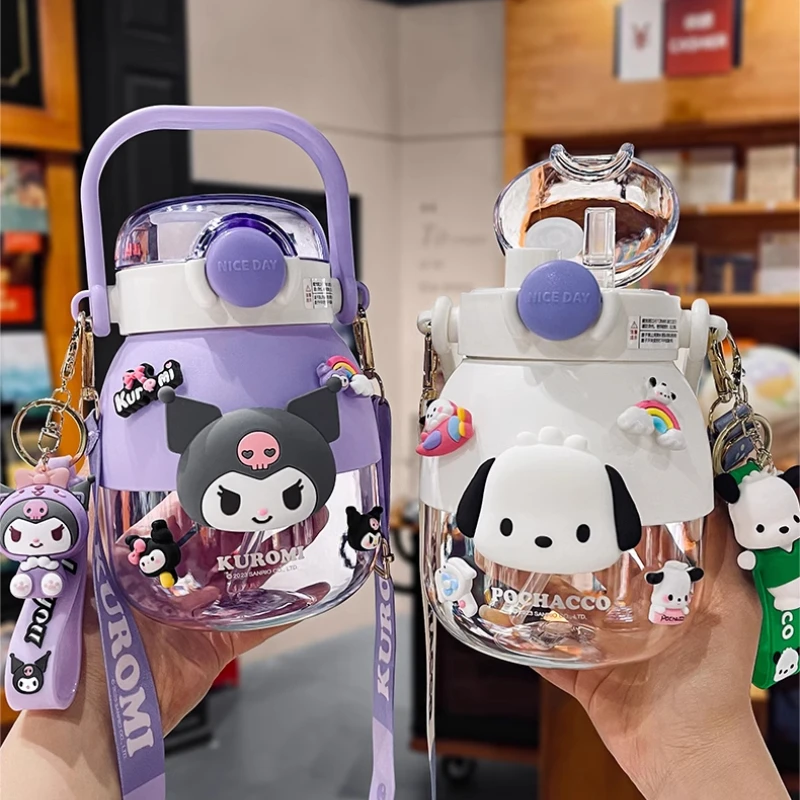 1050ml Large Capacity Sanrio Water Bottle Kawaii Melody Kuromi