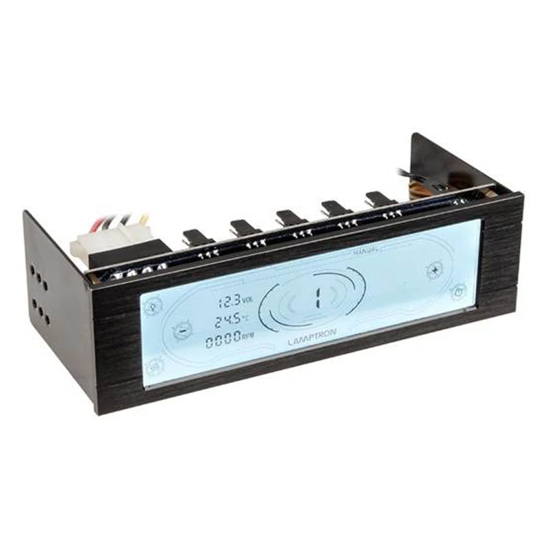 Lamptron CM512 5.25인치 터치 팬 컨트롤러 블랙 컴퓨터 케이스 개조 CPU 냉각 하드웨어