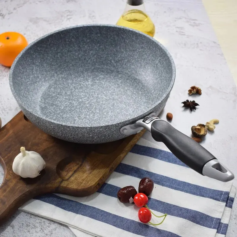 Maifan Stone Flat Bottom Non-stick frying pan Without Lid Gas Induction Cooker Universal 20cm