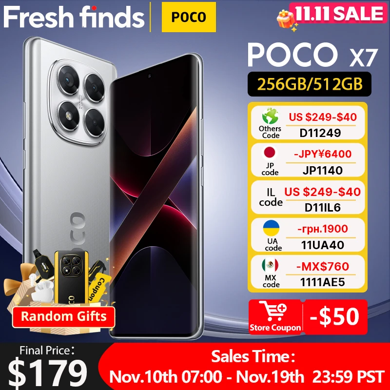 POCO X7 5G Global Version Smartphone 256GB 512GB Dimensity 7300