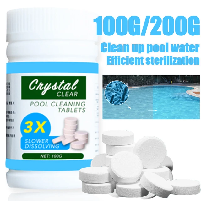 100G/200Gtablets Fertőtlenítő Tabletták Úszómedence Klór Azonnali Pezsgő Csövek Tisztító Úszó Medence Adagoló