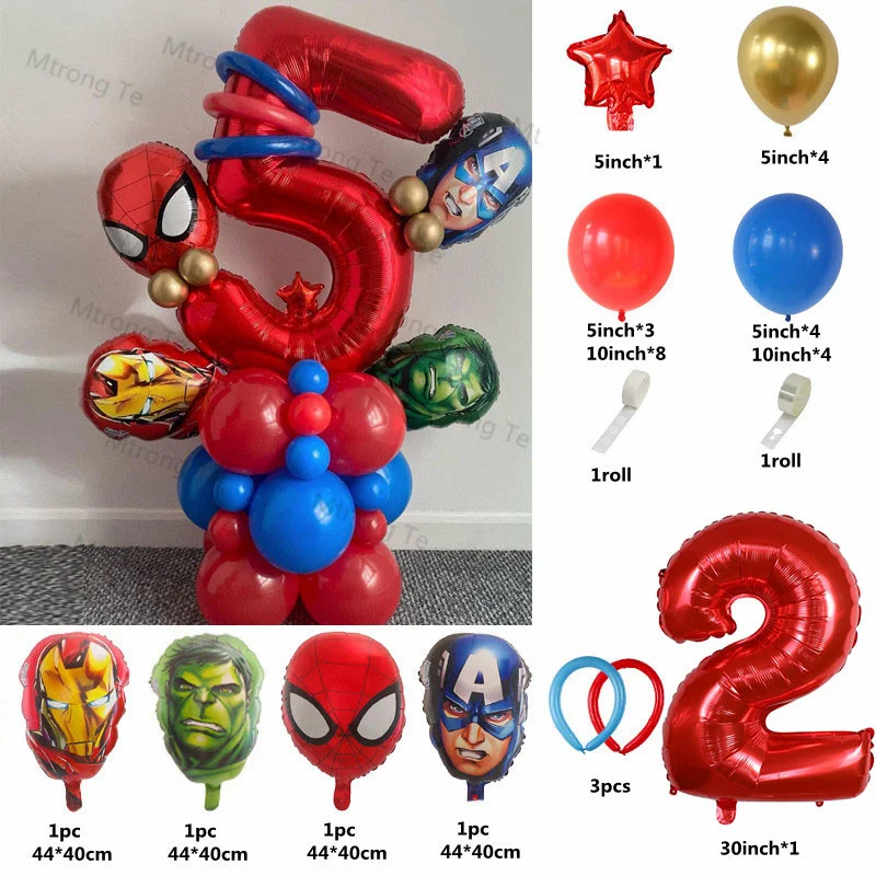 Ensemble de ballons Spiderman - 73x43cm - Ballon aluminium - Super-héros -  Soirée à