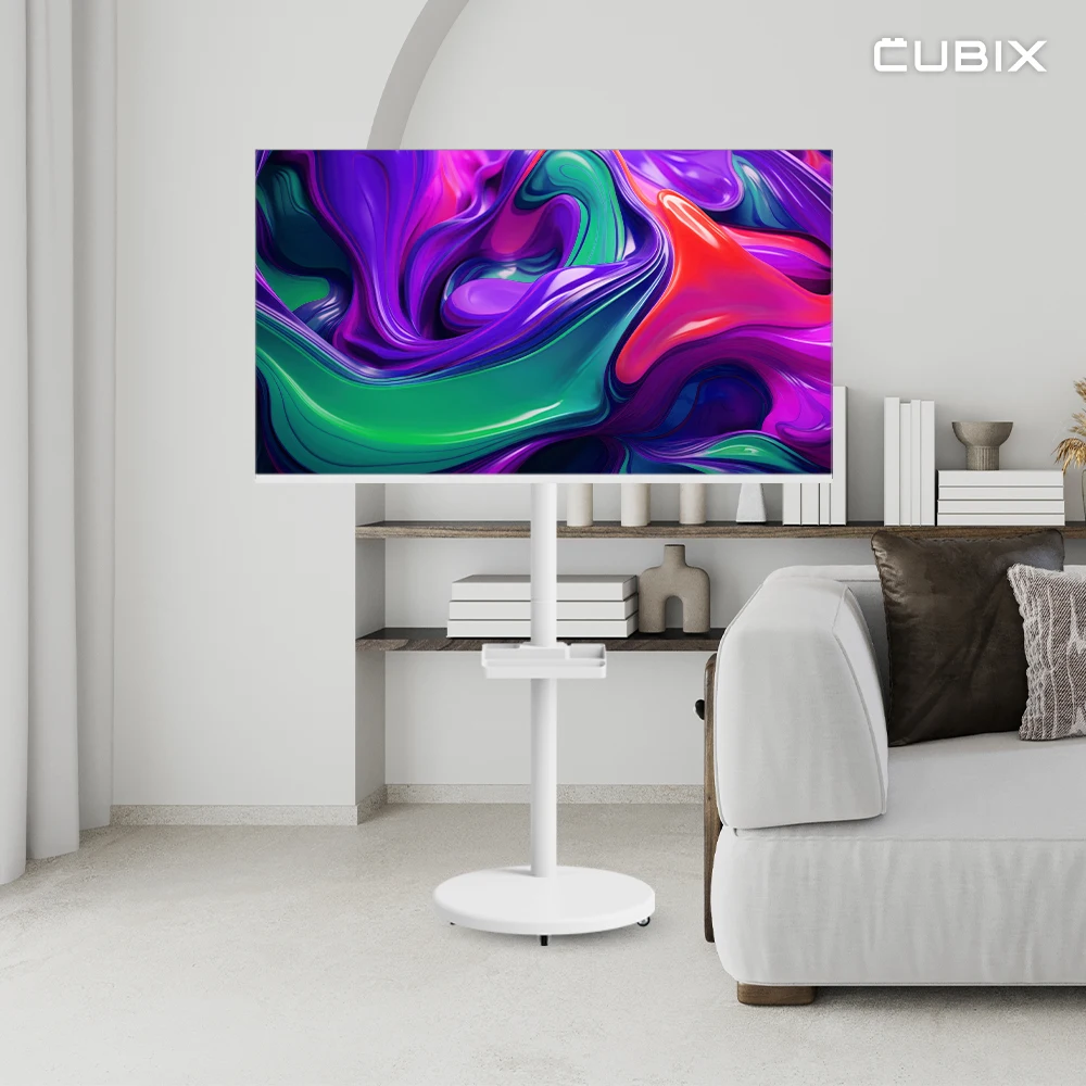 무빙큐빅스 화이트에디션 32인치 FHD QLED 삼탠바이미 퍼스트 이동식 스마트TV 삼텐바이미 중소바이미 스탠바이미