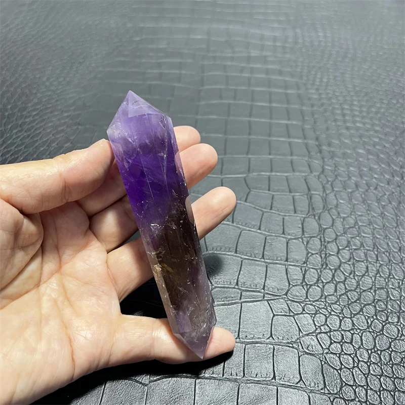 12 SIDE NATURAL AMETHYST QUARTZ CRYSTAL AMETRINE DT WAND POINT Healing 96g 3