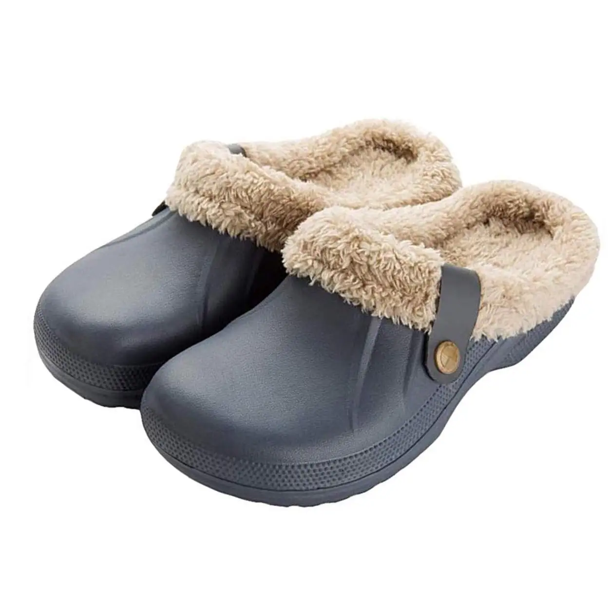 Gacimy Herren Klassische Plüschhausschuhe Mit Memory Foam Sohle_voghion.com
