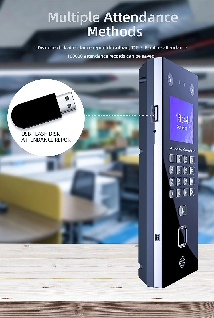 Face Recognition Biometric Fingerprint Time Attendance System Rfid Card+Pin+Palm