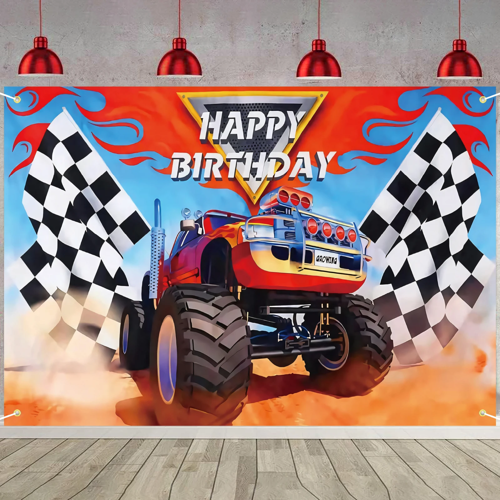 Monster Truck Party Supplies Backdrop