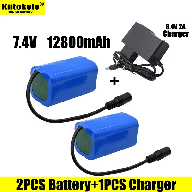 

New 7.4v 12800mAh 18650 Battery Upgrade Battery for T188 2011-5 T888 V007 H18 C18 Remote Control Fishing Bait Boat Spare Part