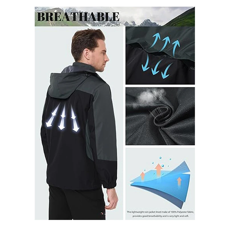 Men Autumn Jacket Camping Hiking Trekking Windbreaker