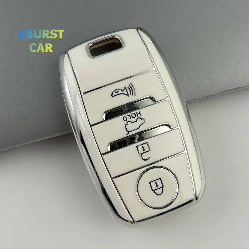 Auto Shell Fob Für Kia Optima Sorento Niro Soul 3 Tasten TPU Auto Schlüssel Abdeckung Fall Halter Für Kia KX3 KX5 k3S RIO Ceed Cerato