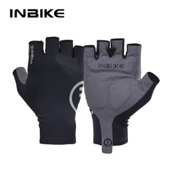 Women's Cycling Gloves - Padded Half - Finger Shock - Absorbing Summer Biking Gear - XXL (Black)