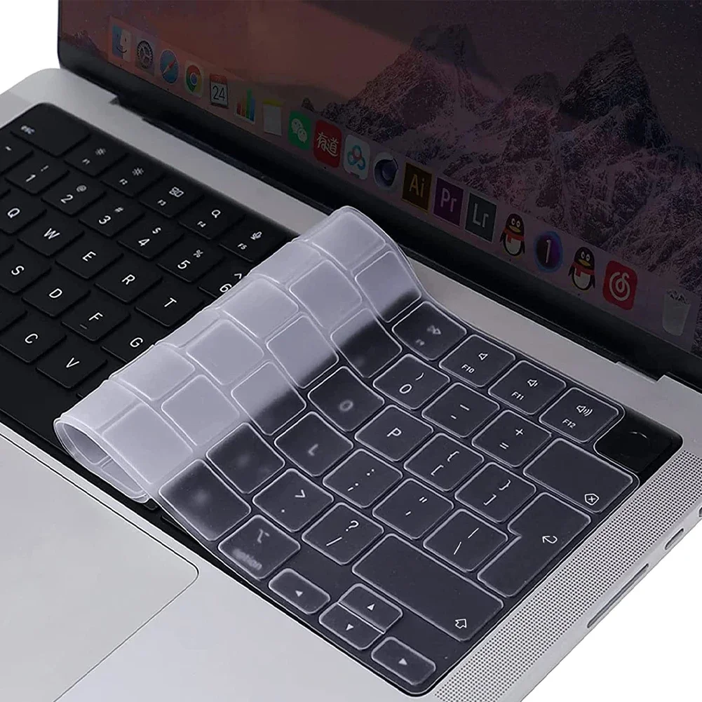 Protège Clavier Allemand Compatible Pour MacBook Pro 13/15 / inch , Premium  Qualité Ultra Slim Silicone Disposition blanc