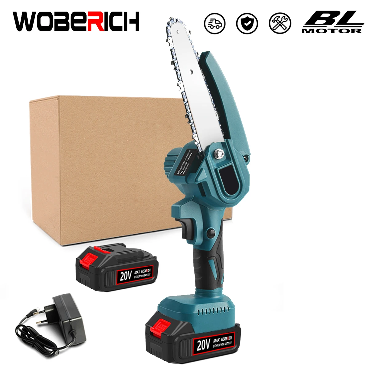 6InchCordlessElectricChainsawBrushlessRechargeableCordlessPruningSawHandPortable