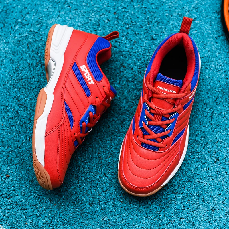 

Light Weight Men Comfortable Badminton Sneakers Red Mens Big Size 38-46 Table Tennis Sport Training Shoes Volleyball Sneakers