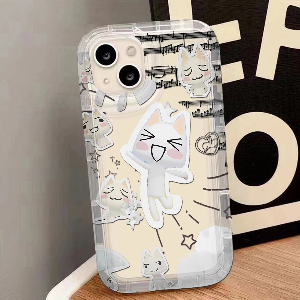 Adorable Clear Back Cat Design Phone Case