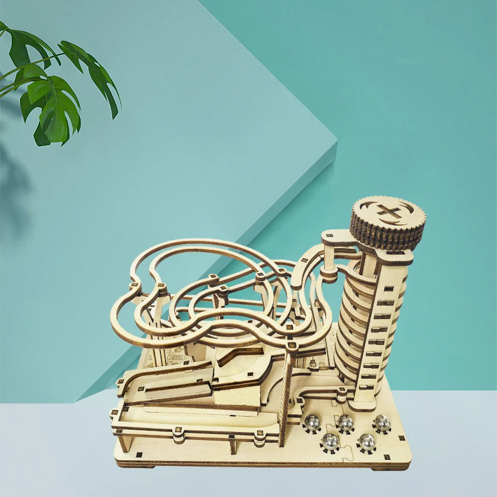 

Laser cutting wooden three-dimensional puzzle DIY mechanical track toys hand-assembled dynamic model