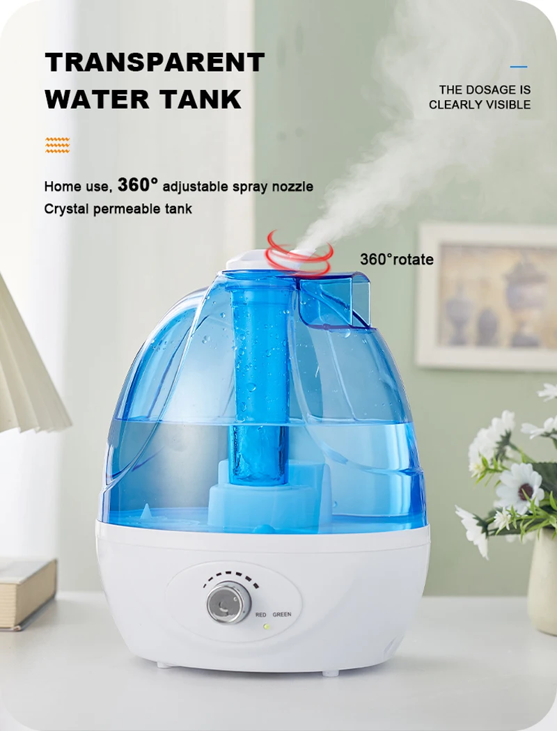 Cold Mist Humidifier Quiet Ultrasonic Humidifier - Adjustable -360 Rotating Nozzle, Automatic Shutdown, Humidifier for Baby Nurs 2