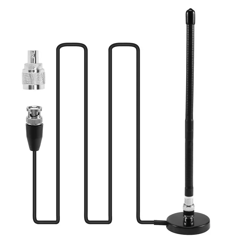 A12E-CB 공중 안테나 27Mhz 소프트 휩 마그네틱 베이스 BNC PL259 커넥터 코브라 미들랜드 유니덴 맥슨용 CB 공중 안테나