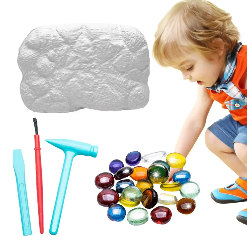Gemstones Dig Kit para Crianças, Brinquedo Educativo,