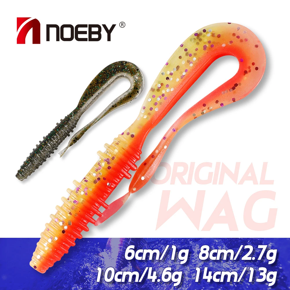 Noeby pêche leurre souple odorant worm twist 14cm non étiré 13g couleur 203