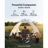 Solar Generator, Equipped with 200W Solar Panels, 1152Wh Portable Power Station, with 4 1800W AC Power Sockets 2