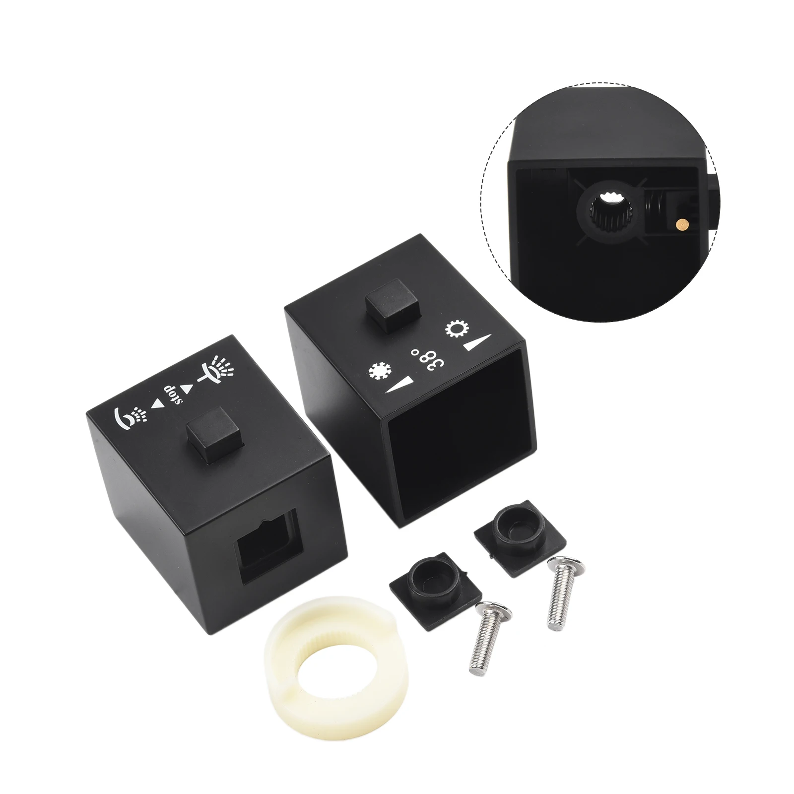 1 Pair Square Shower Temperature Control Handle Knob Black Thermostatic Handle Shower Bathroom Parts