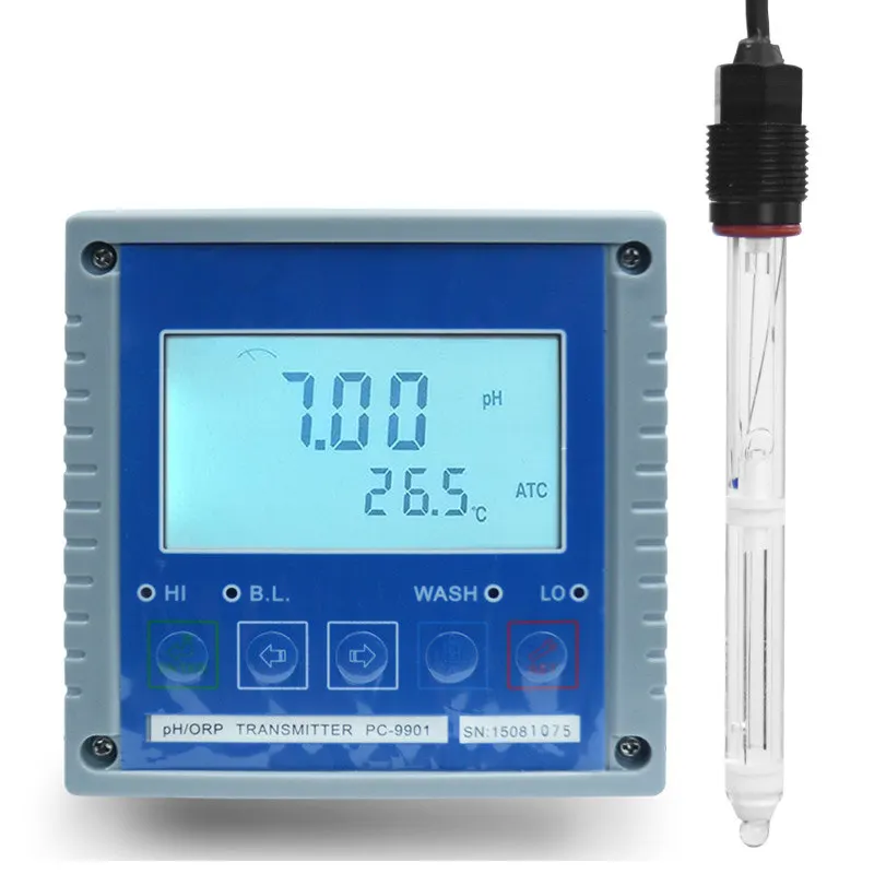 

Industrial Online PH Meter Controller Conductivity Detector Sensor Electrode Probe pH Value ORP Acidity Meter