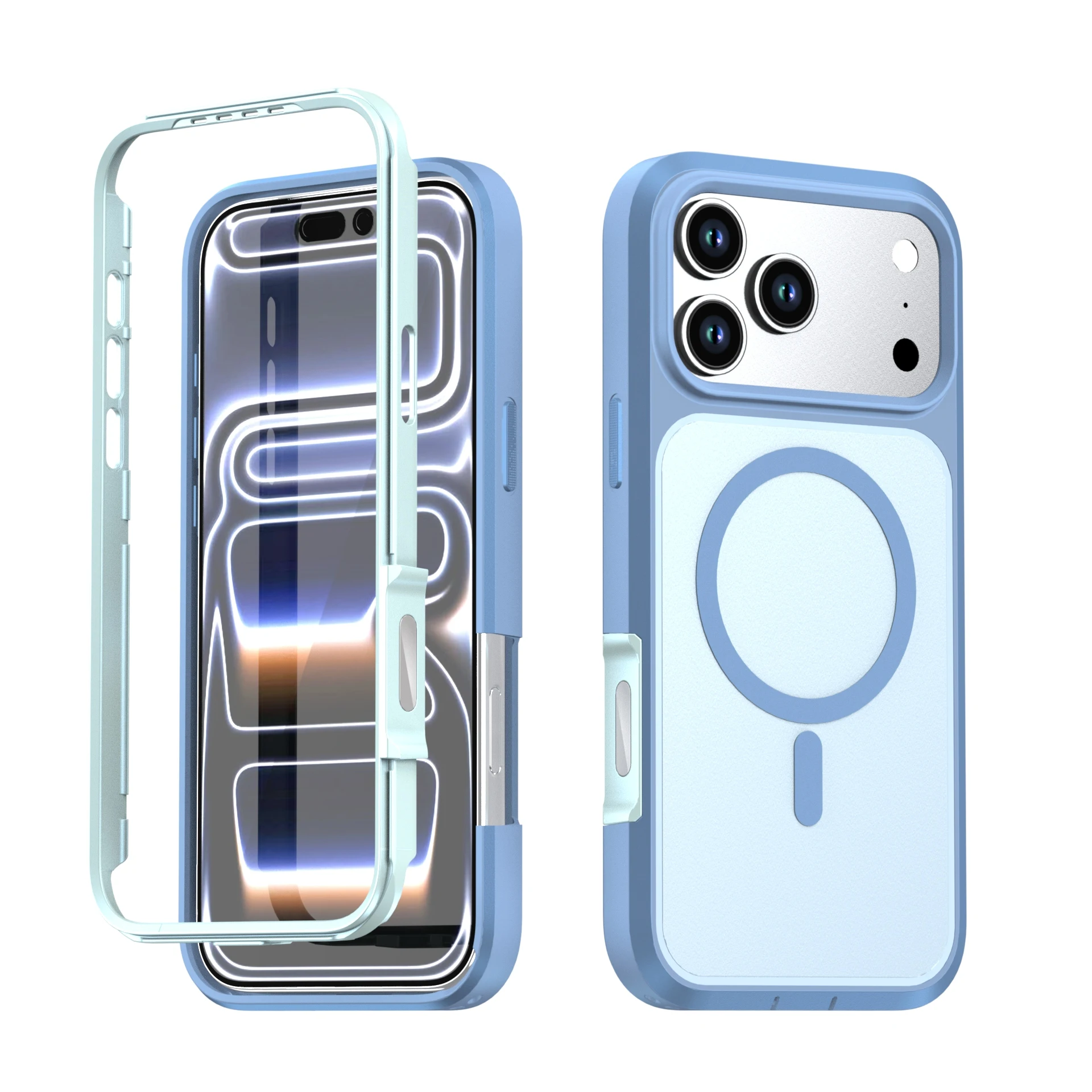 Ultimate Dual Layer Heavy Duty Armor Magnetic Charger Case - Military Grade Shockproof Full Cover