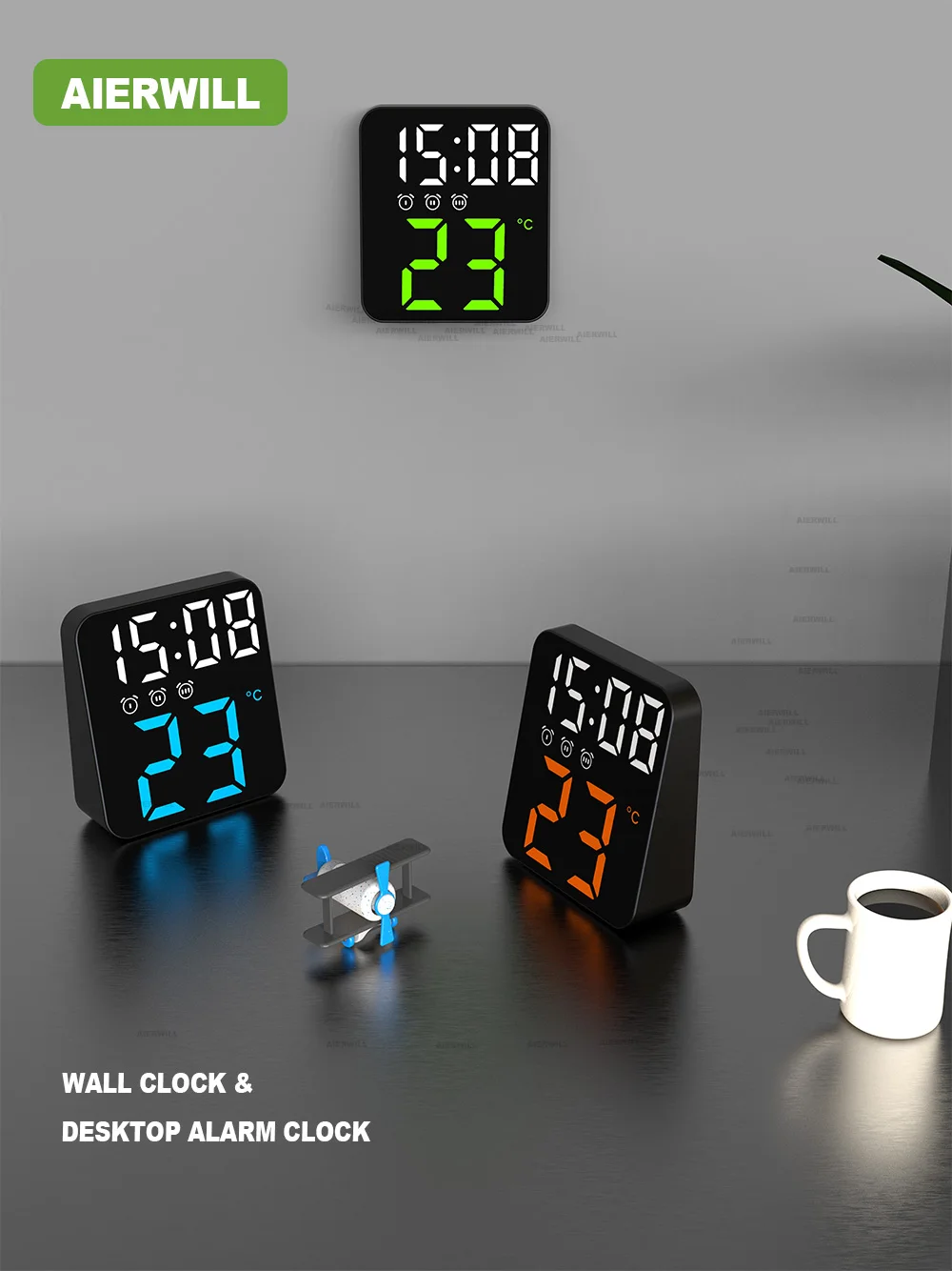 DigitalAlarmClockforBedroomswithTemperatureAdjustableBrightness
