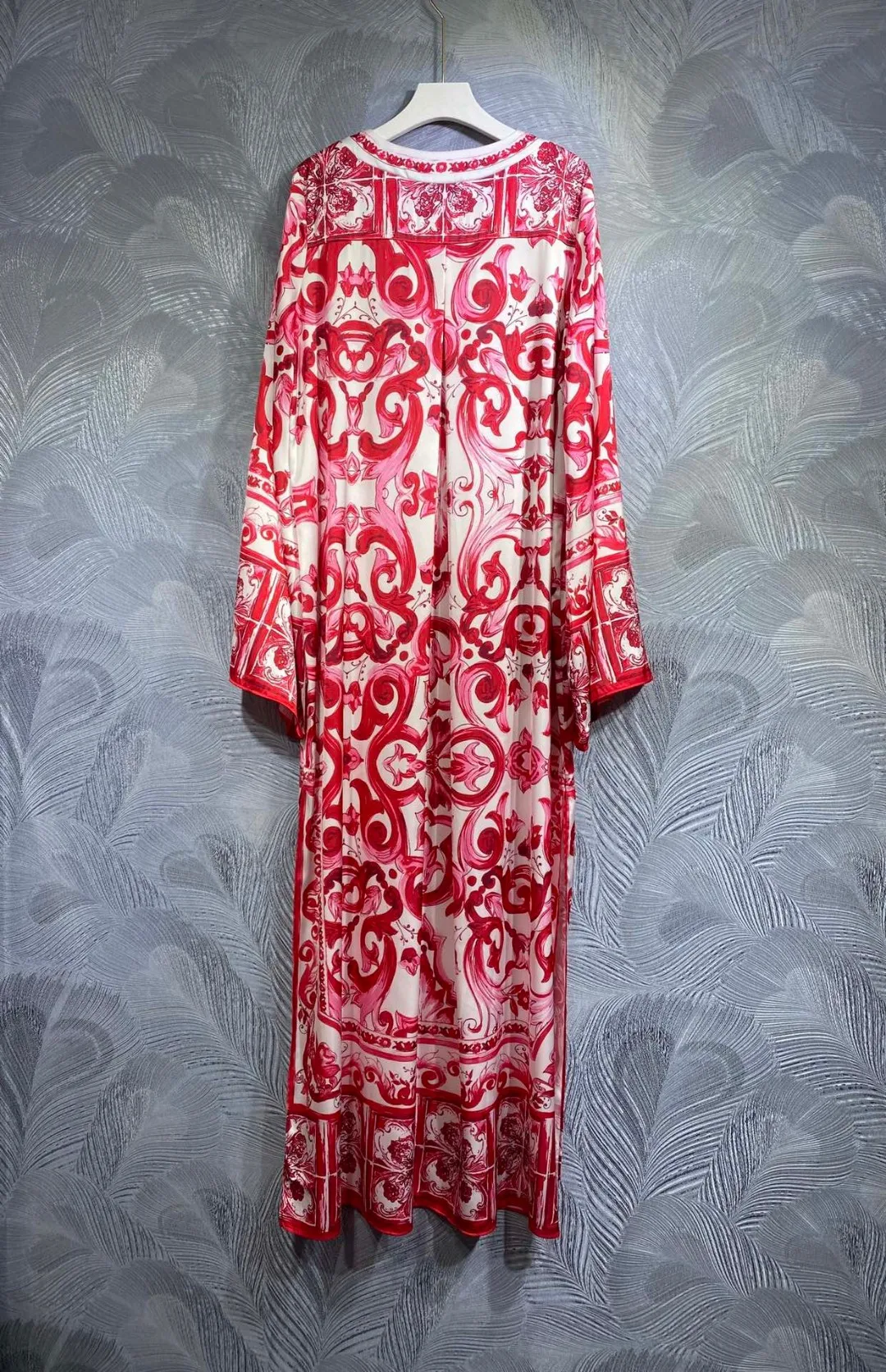 Luxury Boho Kaftan Dress for Women Summer 2025  Printed Silk Maxi  Robe/Oversized Beach Cover Up/ Red Holiday Long Dress - AliExpress 200000345