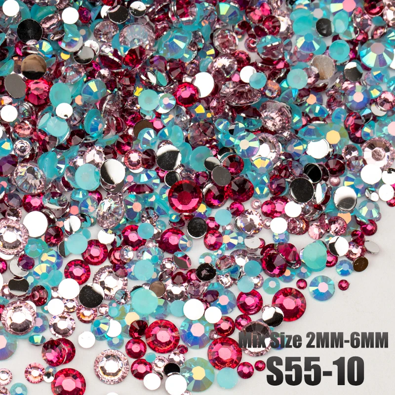 VDD 30/100g Neue Mix Größe 2-6mm Harz Strass Kristall Farbe AB Flatback Steine für DIY Handwerk Nail art Dekorationen Großhandel – Detail 15