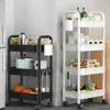 Hot Household Multi-layer Small Cart Storage Rack Floor To Floor Kitchen Bedroom Bathroom Storage Rack Storage Rack With Wheels 2