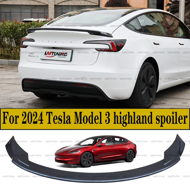 For Tesla 2024 Model 3 highland Rear Spoiler Wings ABS Rear Trunk Spoiler  Lip Tail Wing Rear Trunk Car Styling Kits Accessories - AliExpress