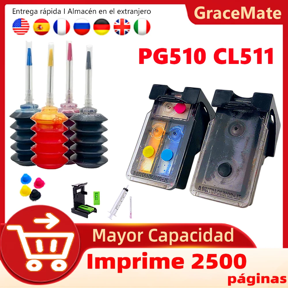 Cartucho de tinta recargable para impresora Canon Pixma, Compatible con  IP2700, IP2702, MP230, MP240, IP 2700, 2702, 230, 240, MX420, 320, 350|ink  cartridge|ink cartridge for canoncartridge for canon - AliExpress