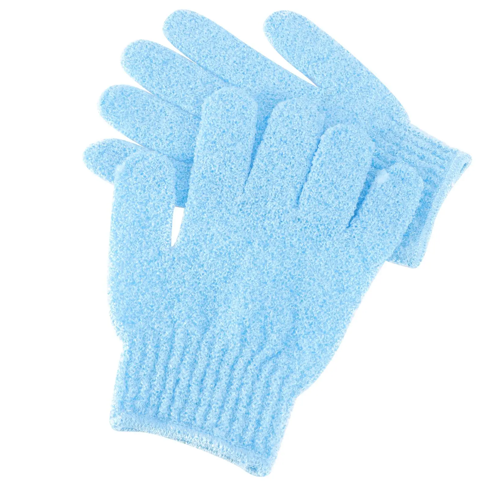 2 Pair Five Finger Bath Gloves for Shower Exfoliating Scrubber Body Exfoliate Mitts Adult Work Face 3