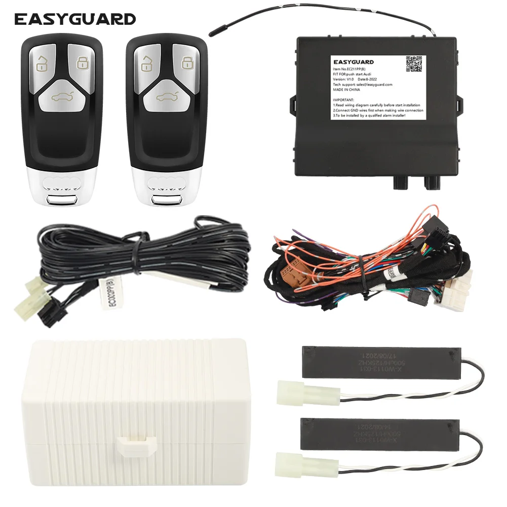 

EASYGUARD Plug & Play CAN BUS подходит для A6 A8 18-21 / Q7 20-21 с заводской/OEM кнопка пуска PKE Автомобильная сигнализация дистанционный стартер