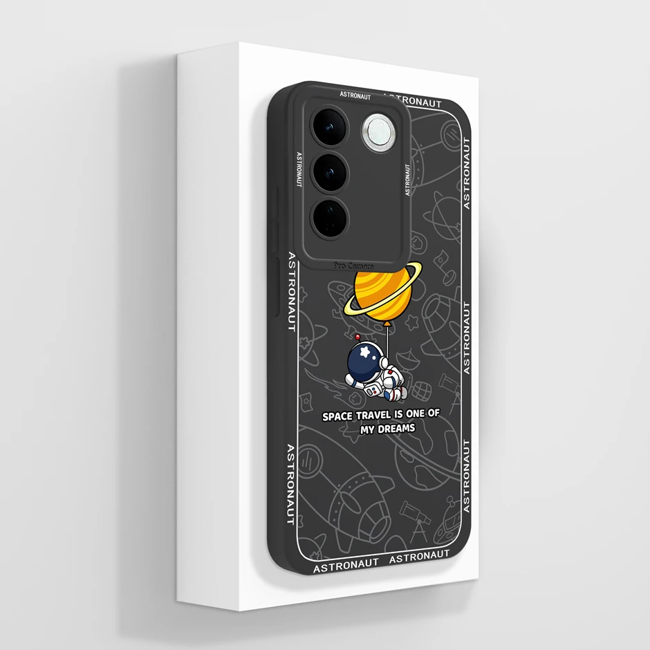 Cartoon Style Liquid Silicone Back Cover - Fashionable and Trendy Phone Case