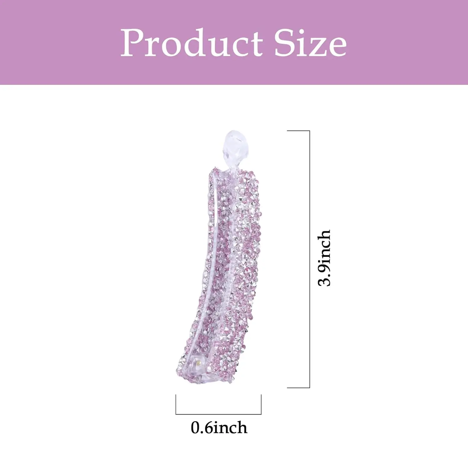 Glitzernde, mit Kristallen besetzte Bananen-Haarspange für Frauen, rutschfeste Haarnadel, Pferdeschwanz-Halter, Griffe, Klemme, Haar-Accessoires – Detail 2
