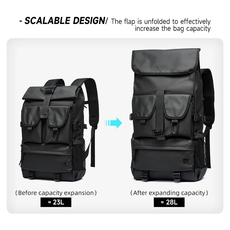 MATE ELAN Large Men Travel Backpack 17.3 Inch Laptop Bag Waterproof Outdoor Sport Hiking Backpack Stylish College Schoolbag 2