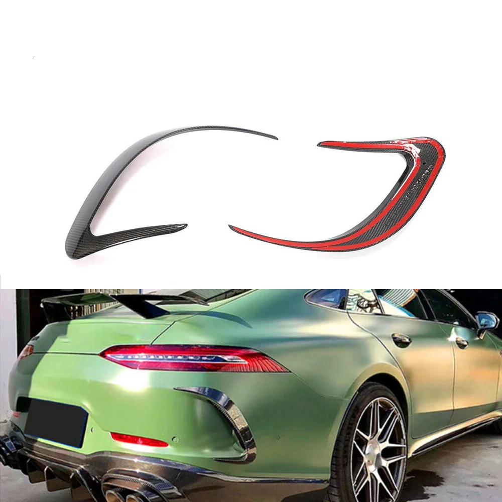 

Real Carbon Fiber GT50 GT43 GT53 Rear Bumper Fins for Mercedes Benz AMG Sedan 4-Door 2019-2020 Splitter Cover Trim
