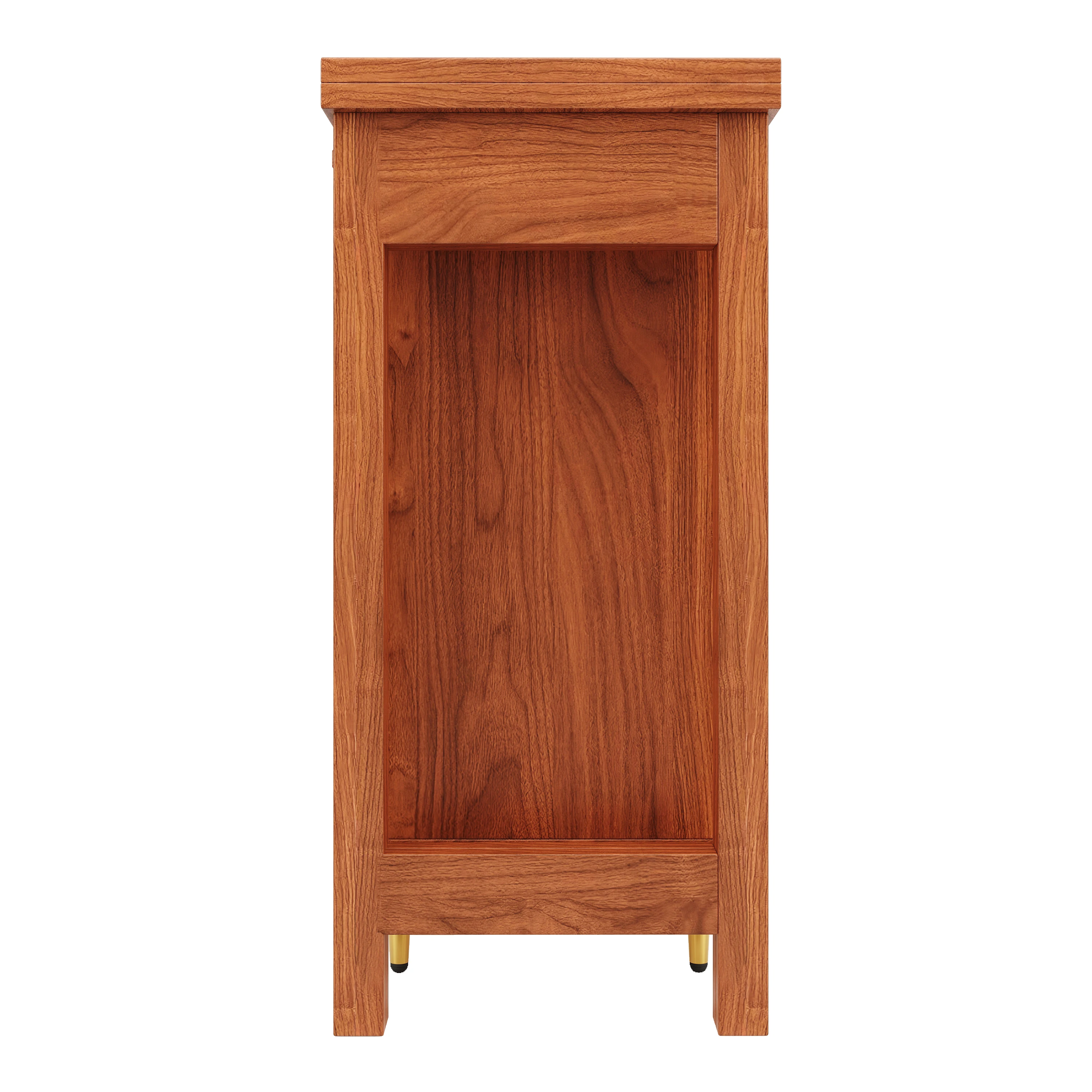 360 ° Drehbarer Bartisch (Hauptkörper: 107 x 40 x 71,4 cm), brauner Bartisch mit ausziehbarem Design, Aufbewahrungsschrank mit Rattantür – Detail 23