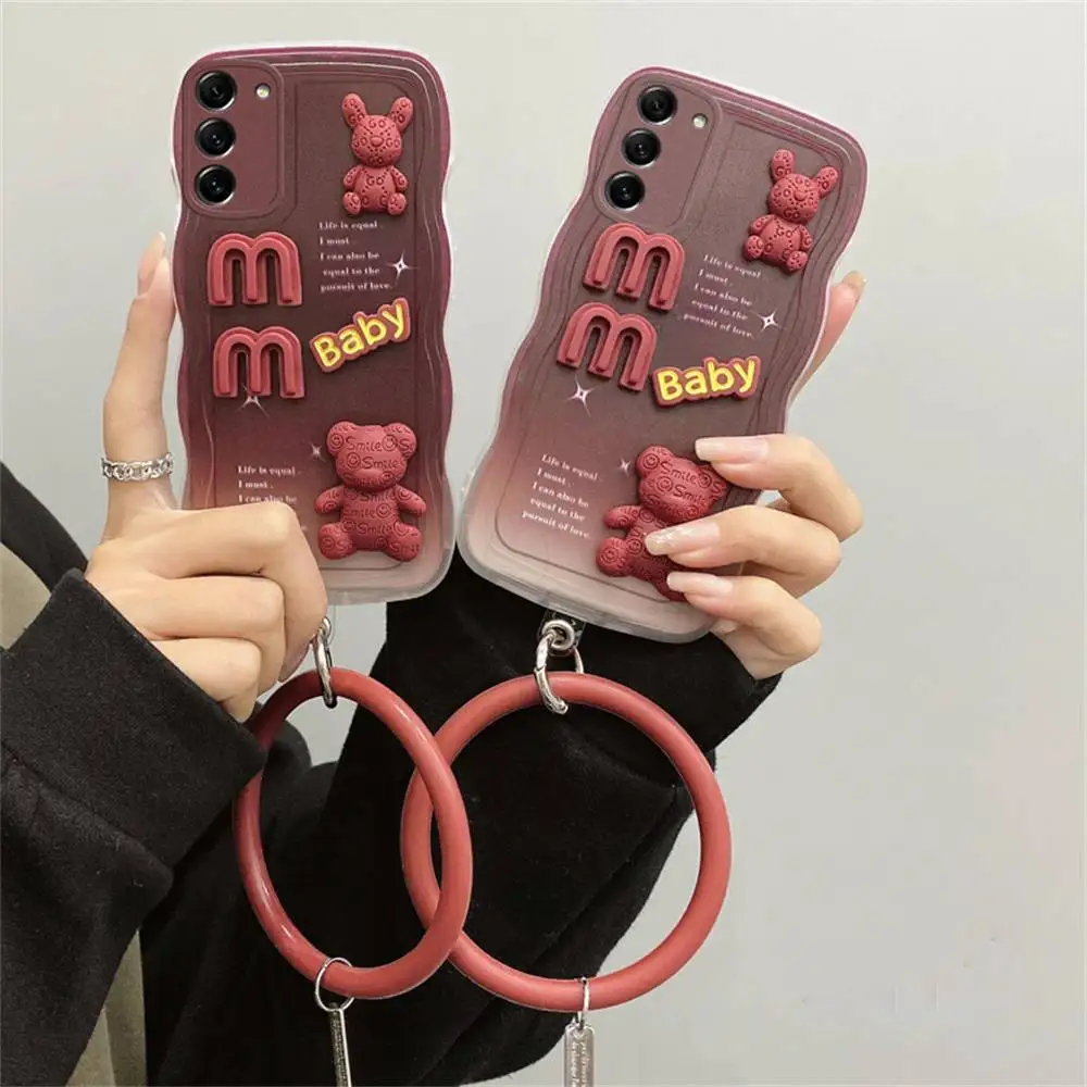 Luxury 3D Wave Gradient Doll Case with Lens Protection Cover