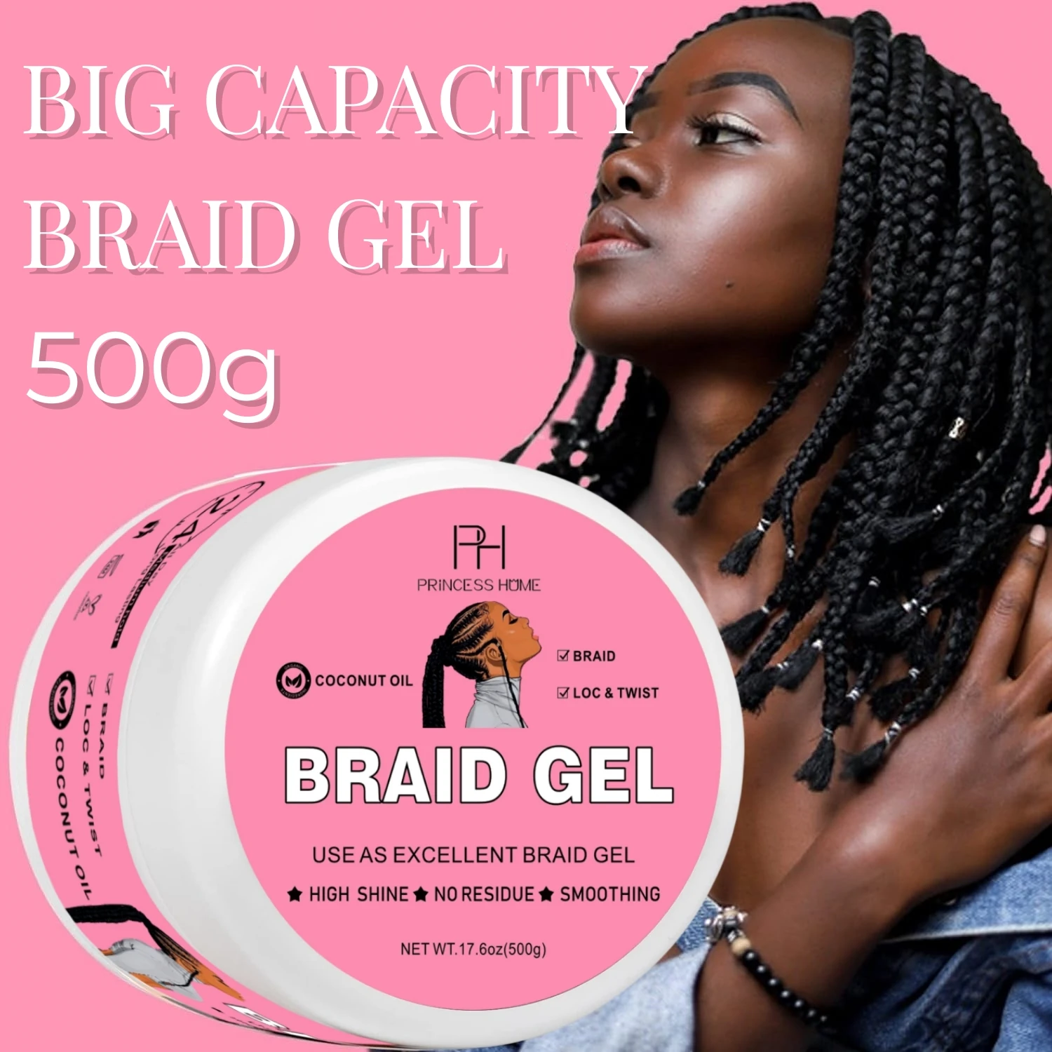 Shine And Jam Gel Braid Gel for Twist Locs Braids Strong Edge No Flake  Braiding Gel Edge Control For Frizz Hair Styling - AliExpress