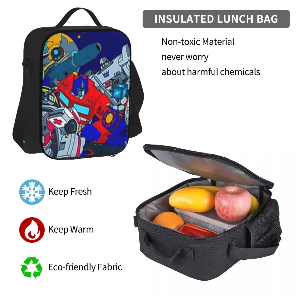 Transformers Full Size Backpack Lunchbox Set