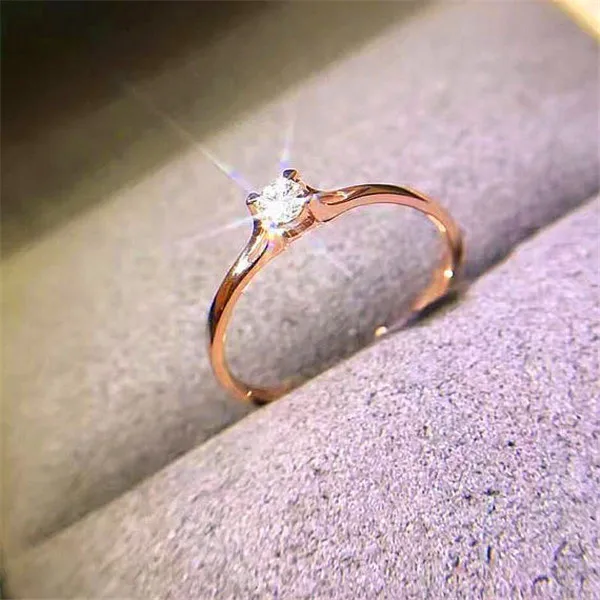 Ring Milan Girl Crystal Zircon Silver Rose Gold Finger Women's Commitment Engagement Simple Fashion finger rings fashion rings engagement rings zircon rings crystal rings