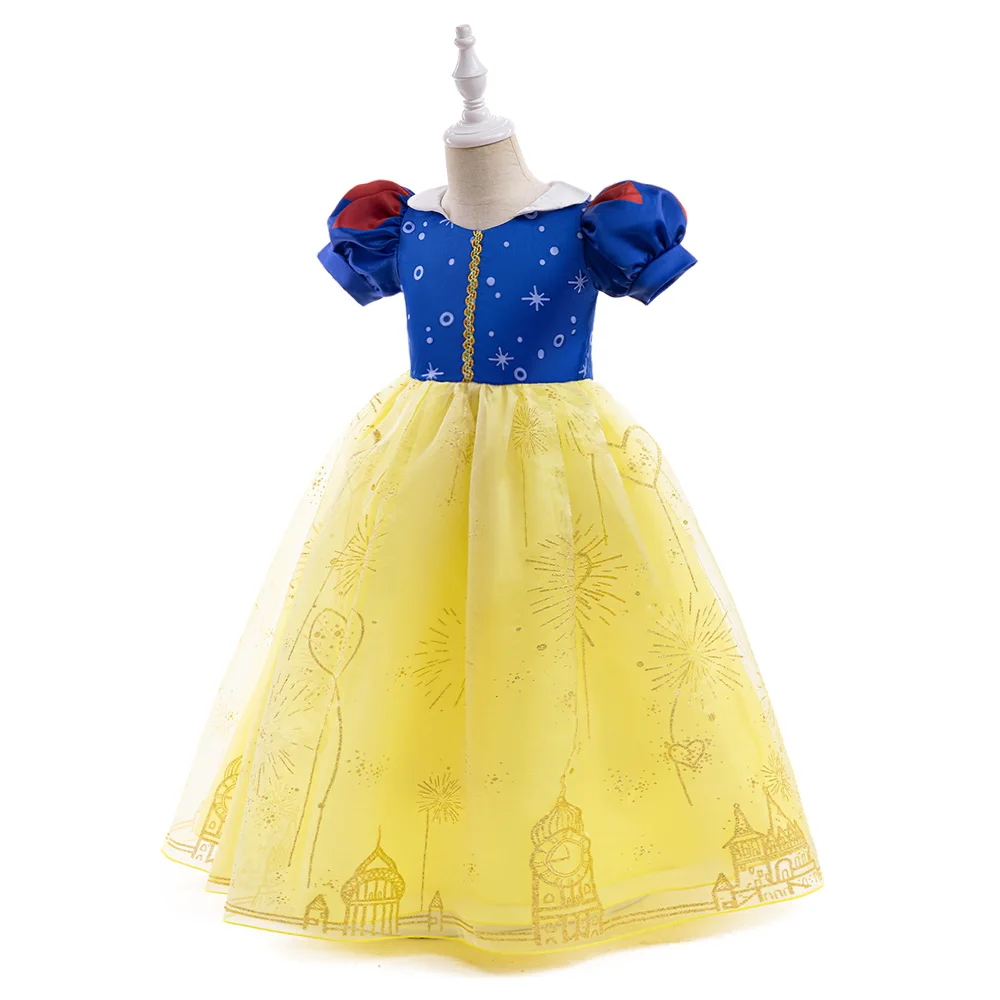 Schneewittchen Mädchen Partykleid Karneval Cosplay Halloween Kostüme Kind Schleife Spitze Geburtstag Prinzessin Ballkleider für Mädchen 4–8 Jahre – Detail 7