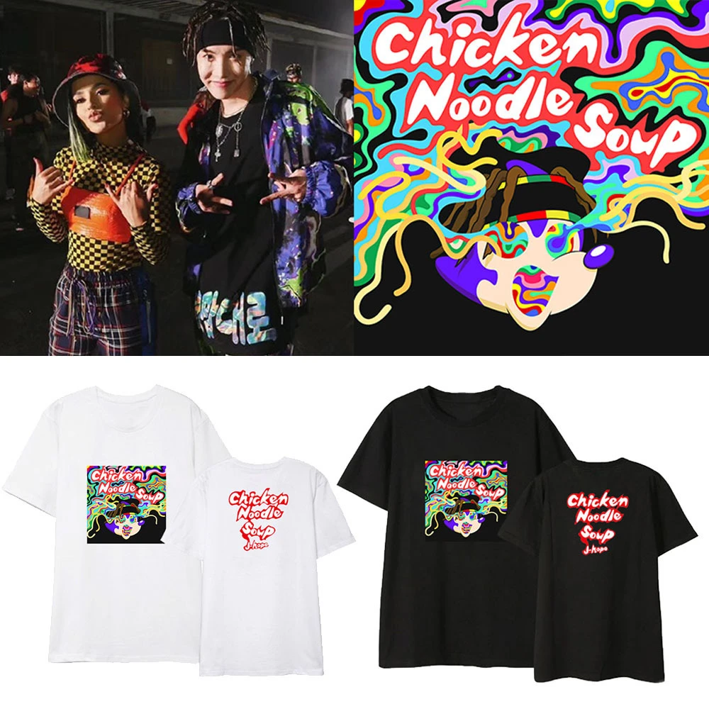 Bangtan Boys Jhope Tshirt Summer Short Sleeve Pure Cotton Printed T Shirts Kpop J Hope Chicken Noodle Soup Theme Unisex Tops Aliexpress