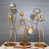 Basketball Player Action Figures Figurines Table Ornaments Abstract Iron Statue Crystal Ball Home Room Office Desktop Decoration 6